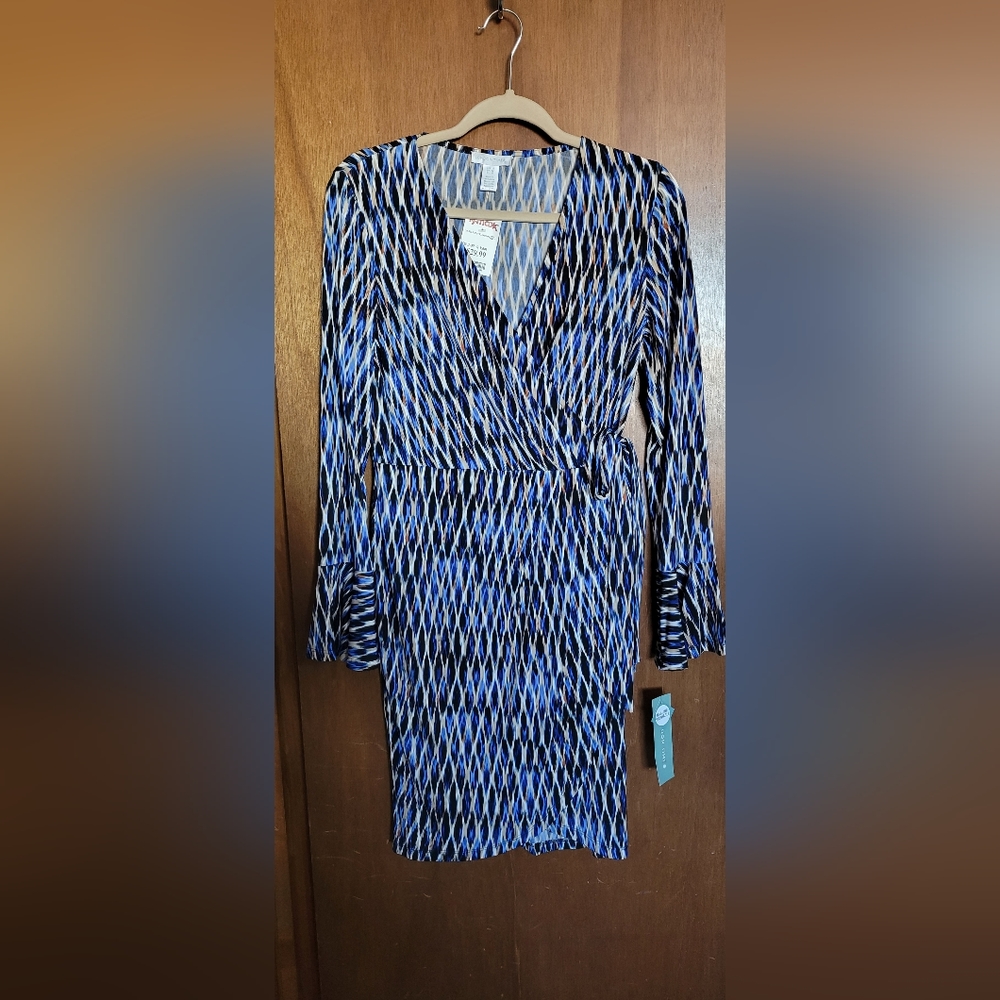London Times Faux Wrap Dress
